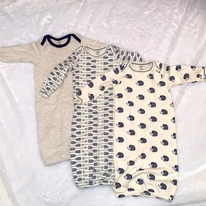 Organic Cotton Baby Gowns 0-6M